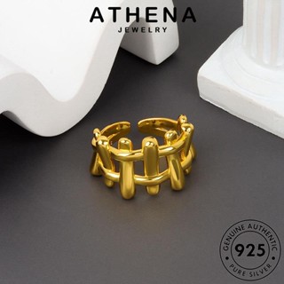 ATHENA JEWELRY ผู้หญิง เกาหลี เครื่องประดับ ทอง แท้ กระแทกไม่สม่ำเสมอ Silver เงิน แฟชั่น 925 แหวน ต้นฉบับ เครื่องประดับ R662