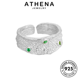 ATHENA JEWELRY แหวน เครื่องประดับ แฟชั่น 925 พื้นผิวที่ผิดปกติ เกาหลี ต้นฉบับ ทองมรกต Silver เครื่องประดับ เงิน แท้ ผู้หญิง R670