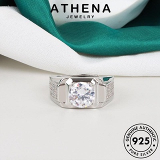 ATHENA JEWELRY เครื่องประดับ เงิน แหวน 925 เกาหลี มอยส์ซาไนท์ไดมอนด์ แฟชั่น แฟชั่น ผู้ชาย ต้นฉบับ แท้ Silver เครื่องประดับ R672