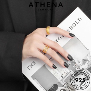 ATHENA JEWELRY Silver เครื่องประดับ แฟชั่น ต้นฉบับ แหวน เงิน เครื่องประดับ คลื่นที่เรียบง่าย แท้ ผู้หญิง เกาหลี ทอง 925 R710