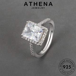 ATHENA JEWELRY แท้ ไดมอนด์ สี่เหลี่ยมคลาสสิก เงิน มอยส์ซาไนท์ แหวน เครื่องประดับ 925 แฟชั่น ผู้หญิง ต้นฉบับ Silver เกาหลี โกลด์ เครื่องประดับ R716