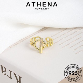 ATHENA JEWELRY เรียบง่าย 925 ผู้หญิง โกลด์ แท้ ไดมอนด์ แหวน มอยส์ซาไนท์ ต้นฉบับ เกาหลี เงิน แฟชั่น เครื่องประดับ Silver เครื่องประดับ R717