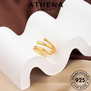 ATHENA JEWELRY 925 แฟชั่น แหวน เครื่องประดับ Silver ทอง เครื่องประดับ ง่ายไม่สม่ำเสมอ ต้นฉบับ เกาหลี แท้ ผู้หญิง เงิน R700