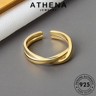 ATHENA JEWELRY แฟชั่น 925 Silver ทอง แหวน แท้ เครื่องประดับ เครื่องประดับ ข้ามแฟชั่นย้อนยุค เงิน ต้นฉบับ ผู้หญิง เกาหลี R743