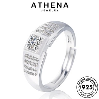 ATHENA JEWELRY เครื่องประดับ Silver เรียบง่าย แฟชั่น เครื่องประดับ แหวน เงิน ไดมอนด์ เกาหลี มอยส์ซาไนท์ ต้นฉบับ ผู้ชาย โกลด์ แท้ 925 R769