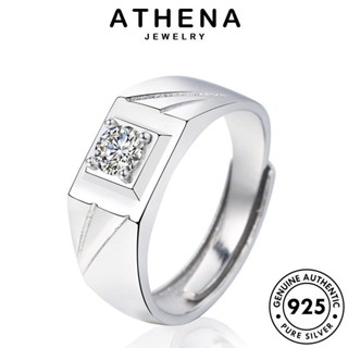 ATHENA JEWELRY เครื่องประดับ แฟชั่น ไดมอนด์ เครื่องประดับ มอยส์ซาไนท์ ต้นฉบับ 925 แหวน Silver เกาหลี แท้ โกลด์ ผู้ชาย เงิน R771