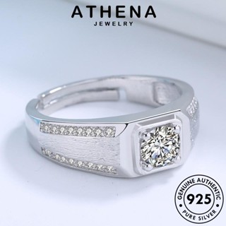 ATHENA JEWELRY ต้นฉบับ เรียบง่าย แท้ โกลด์ เกาหลี ผู้ชาย แหวน ไดมอนด์ 925 เงิน เครื่องประดับ เครื่องประดับ แฟชั่น Silver มอยส์ซาไนท์ R772