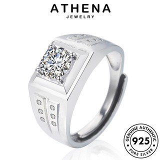 ATHENA JEWELRY ต้นฉบับ โกลด์ มอยส์ซาไนท์ เกาหลี 925 ผู้ชาย เครื่องประดับ ไดมอนด์ เครื่องประดับ แฟชั่น แท้ เรียบง่าย แหวน เงิน Silver R775