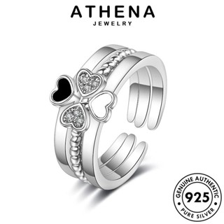 ATHENA JEWELRY ต้นฉบับ แท้ Silver เกาหลี เงิน 925 เครื่องประดับ เครื่องประดับ แหวน มอยส์ซาไนท์ แฟชั่น ไดมอนด์ โกลด์ โคลเวอร์สี่ใบ ผู้หญิง R785