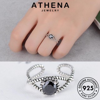 ATHENA JEWELRY ผู้หญิง ต้นฉบับ เครื่องประดับ เงิน แบล็คไดมอนด์ออบซิเดียน เครื่องประดับ แนวโน้ม เกาหลี Silver 925 แหวน แฟชั่น แท้ R833