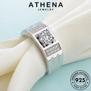 ATHENA JEWELRY Silver แท้ เครื่องประดับ ครอบงำ 925 โกลด์ เงิน เกาหลี แฟชั่น ต้นฉบับ ไดมอนด์ เครื่องประดับ แหวน ผู้ชาย มอยส์ซาไนท์ R834