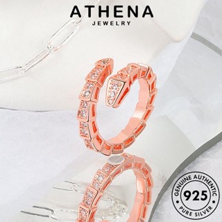 ATHENA JEWELRY มอยส์ซาไนท์ เงิน แฟชั่น ผู้หญิง โกลด์ เครื่องประดับ แหวน เครื่องประดับ แท้ ต้นฉบับ 925 ไดมอนด์ เกาหลี งูบุคลิกภาพ Silver R845