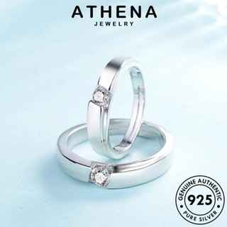 ATHENA JEWELRY ต้นฉบับ แท้ คลาสสิก เงิน คู่รัก แฟชั่น แหวน เครื่องประดับ มอยส์ซาไนท์ไดมอนด์ เกาหลี Silver 925 เครื่องประดับ R849