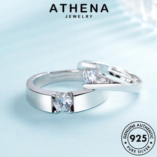 ATHENA JEWELRY แฟชั่น เครื่องประดับ คู่รัก 925 ต้นฉบับ แท้ Silver เกาหลี เงิน เรียบง่าย แหวน เครื่องประดับ มอยส์ซาไนท์ไดมอนด์ R850