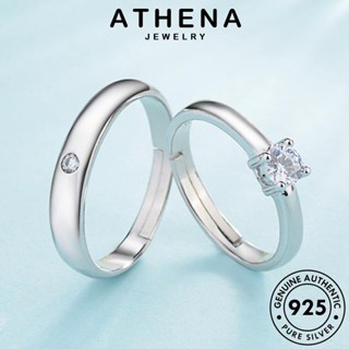 ATHENA JEWELRY สุดใจ แฟชั่น เครื่องประดับ Silver แหวน เกาหลี คู่รัก 925 แท้ ต้นฉบับ เครื่องประดับ มอยส์ซาไนท์ไดมอนด์ เงิน R878