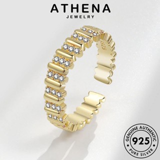 ATHENA JEWELRY แหวน แท้ ไดมอนด์ เครื่องประดับ เกาหลี เครื่องประดับ ขั้นสูง ผู้หญิง แฟชั่น ต้นฉบับ มอยส์ซาไนท์ โกลด์ 925 Silver เงิน R881