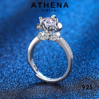 ATHENA JEWELRY แท้ เครื่องประดับ ผู้หญิง แหวน มงกุฎ แฟชั่น เครื่องประดับ เกาหลี มอยส์ซาไนท์ไดมอนด์ 925 Silver ต้นฉบับ เงิน R862