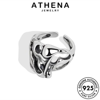 ATHENA JEWELRY Silver เครื่องประดับ เกาหลี เงิน วินเทจ 925 ต้นฉบับ เครื่องประดับ แฟชั่น แท้ แหวน แบล็คไดมอนด์ออบซิเดียน ผู้หญิง R864