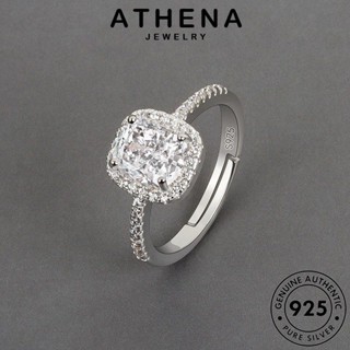 ATHENA JEWELRY มอยส์ซาไนท์ เครื่องประดับ ผู้หญิง แท้ Silver โกลด์ 925 แฟชั่น แหวน ไดมอนด์ เครื่องประดับ ต้นฉบับ เกาหลี เงิน ตารางง่ายๆ R865