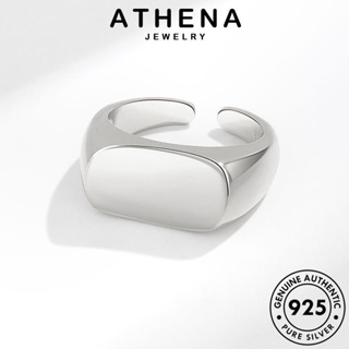 ATHENA JEWELRY ทอง แหวน ตารางง่ายๆ เงิน เครื่องประดับ ผู้หญิง Silver แฟชั่น แท้ 925 ต้นฉบับ เครื่องประดับ เกาหลี R927