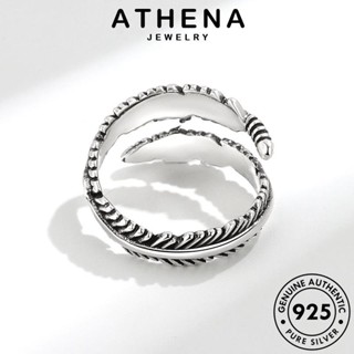 ATHENA JEWELRY เครื่องประดับ เครื่องประดับ 925 แหวน Silver เงิน ผู้หญิง ขนนกย้อนยุค แฟชั่น แท้ ต้นฉบับ เกาหลี R931