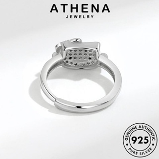 ATHENA JEWELRY เกาหลี ผู้หญิง แมวน่ารัก แท้ 925 เงิน มอยส์ซาไนท์ไดมอนด์ เครื่องประดับ แฟชั่น เครื่องประดับ แหวน ต้นฉบับ Silver R961