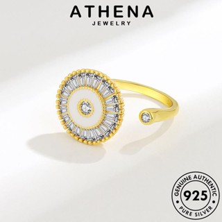 ATHENA JEWELRY Silver แท้ ผู้หญิง ต้นฉบับ 925 เงิน เกาหลี ไดมอนด์ แฟชั่น ดอกไม้ประจำตัว แหวน โกลด์ มอยส์ซาไนท์ เครื่องประดับ เครื่องประดับ R966