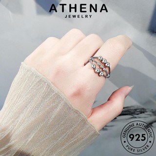 ATHENA JEWELRY ต้นฉบับ เกาหลี แหวน ผู้หญิง 925 แท้ เครื่องประดับ ลูกปัดสามชั้น แฟชั่น เงิน เครื่องประดับ Silver R971