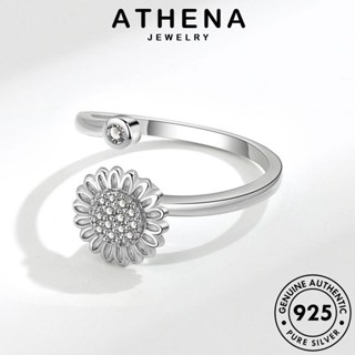 ATHENA JEWELRY มอยส์ซาไนท์ไดมอนด์ ต้นฉบับ Silver เกาหลี เครื่องประดับ แฟชั่น 925 เครื่องประดับ แท้ ทานตะวันที่เรียบง่าย เงิน ผู้หญิง แหวน R973