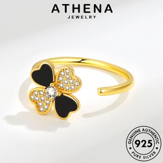 ATHENA JEWELRY ผู้หญิง โคลเวอร์หรูหรา แฟชั่น เครื่องประดับ เครื่องประดับ Silver เงิน ไดมอนด์ โกลด์ แท้ มอยส์ซาไนท์ ต้นฉบับ แหวน 925 เกาหลี R978