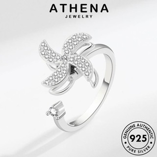 ATHENA JEWELRY มอยส์ซาไนท์ 925 Silver โกลด์ เครื่องประดับ เงิน แหวน เครื่องประดับ แฟชั่น กังหันลม แท้ ผู้หญิง ไดมอนด์ เกาหลี ต้นฉบับ R979