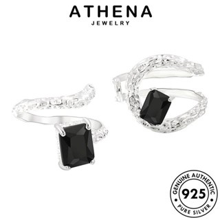 ATHENA JEWELRY 925 แฟชั่น แท้ เงิน ผู้หญิง Silver เครื่องประดับ แบล็คไดมอนด์ออบซิเดียน เกาหลี แฟชั่น แหวน เครื่องประดับ ต้นฉบับ R943