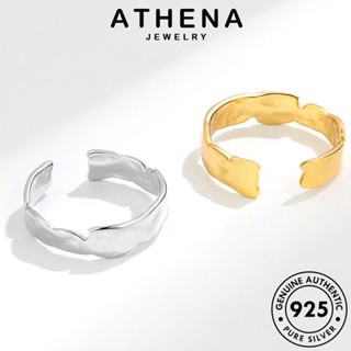 ATHENA JEWELRY เครื่องประดับ ต้นฉบับ ลอนไม่สม่ำเสมอ เงิน Silver ทอง เครื่องประดับ แท้ เกาหลี แหวน 925 แฟชั่น ผู้หญิง R952