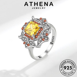 ATHENA JEWELRY เกาหลี เงิน ผู้หญิง Silver 925 แฟชั่น ต้นฉบับ เครื่องประดับ แหวน เครื่องประดับ ซิทริน ตารางอารมณ์ แท้ R956