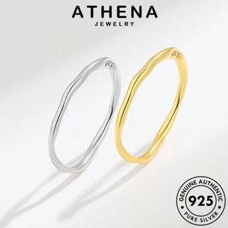 ATHENA JEWELRY ผู้หญิง เครื่องประดับ 925 คลื่นไม่สม่ำเสมอ เงิน ต้นฉบับ เครื่องประดับ Silver แท้ แหวน แฟชั่น เกาหลี ทอง R987