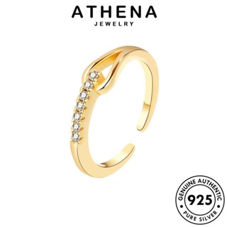 ATHENA JEWELRY Silver ต้นฉบับ เกาหลี เครื่องประดับ เงิน ผู้หญิง แฟชั่น ไดมอนด์ เครื่องประดับ มอยส์ซาไนท์ 925 แหวน โกลด์ แท้ หัวเข็มขัดสร้างสรรค์ R988