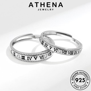 ATHENA JEWELRY คู่รัก ต้นฉบับ โกลด์ 925 Silver แฟชั่น แหวน ไดมอนด์ เกาหลี เลขโรมัน เครื่องประดับ เครื่องประดับ แท้ มอยส์ซาไนท์ เงิน R989