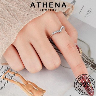 ATHENA JEWELRY 925 แหวน เงิน เครื่องประดับ รูปร่างตัววี ผู้หญิง แฟชั่น มอยส์ซาไนท์ไดมอนด์ เครื่องประดับ แท้ Silver ต้นฉบับ เกาหลี R1017