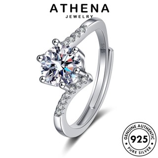 ATHENA JEWELRY เครื่องประดับ แท้ 925 เครื่องประดับ เกล็ดหิมะบุคลิกภาพ ต้นฉบับ มอยส์ซาไนท์ไดมอนด์ ผู้หญิง Silver แฟชั่น เงิน เกาหลี แหวน R1047