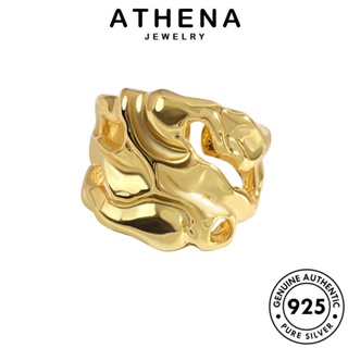 ATHENA JEWELRY ทอง แหวน ผู้หญิง Silver แฟชั่น เกาหลี เครื่องประดับ เงิน 925 แท้ รูปทรงเรขาคณิตที่เรียบง่าย ต้นฉบับ เครื่องประดับ R1052