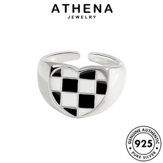 ATHENA JEWELRY กระดานหมากรุกบุคลิกภาพ 925 เงิน แท้ เกาหลี แหวน Silver แฟชั่น ผู้หญิง เครื่องประดับ เครื่องประดับ ต้นฉบับ R1054