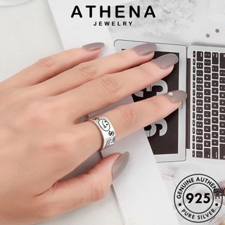 ATHENA JEWELRY เครื่องประดับ ผู้หญิง เกาหลี แหวน แฟชั่น ยิ้มย้อนยุค 925 เงิน ทอง แท้ ต้นฉบับ เครื่องประดับ Silver R1059