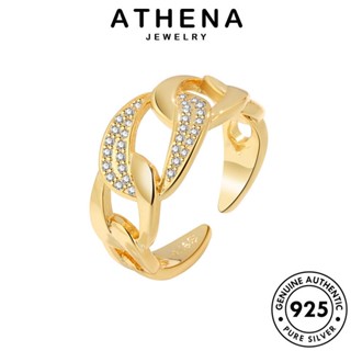 ATHENA JEWELRY 925 ไดมอนด์ ต้นฉบับ มอยส์ซาไนท์ แฟชั่น การถักทอบุคลิกภาพ เครื่องประดับ แท้ โกลด์ ผู้หญิง เกาหลี Silver เงิน แหวน เครื่องประดับ R1026