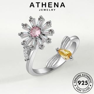 ATHENA JEWELRY Silver เครื่องประดับ ต้นฉบับ แท้ ผู้หญิง ผึ้งแฟชั่น เกาหลี เครื่องประดับ อความารีน แฟชั่น แหวน 925 เงิน R1028