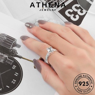 ATHENA JEWELRY แหวน มอยส์ซาไนท์ไดมอนด์ แท้ 925 เครื่องประดับ เกาหลี สี่เหลี่ยมหวาน Silver แฟชั่น ต้นฉบับ ผู้หญิง เครื่องประดับ เงิน R1069