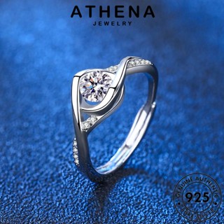 ATHENA JEWELRY เกาหลี แท้ ต้นฉบับ แฟชั่น 925 นางฟ้าที่เรียบง่าย เงิน มอยส์ซาไนท์ไดมอนด์ Silver เครื่องประดับ แหวน ผู้หญิง เครื่องประดับ R1073