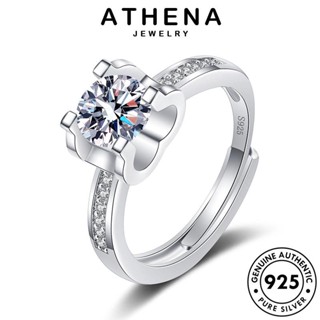 ATHENA JEWELRY แฟชั่น เครื่องประดับ 925 ต้นฉบับ มอยส์ซาไนท์ไดมอนด์ เกาหลี เครื่องประดับ เงิน แหวน ผู้หญิง Silver หรูหรา แท้ R1077