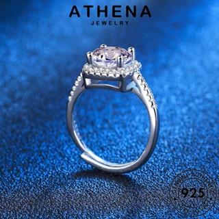 ATHENA JEWELRY ต้นฉบับ มอยส์ซาไนท์ไดมอนด์ ผู้หญิง สี่เหลี่ยม เงิน แหวน แท้ 925 เครื่องประดับ แฟชั่น Silver เกาหลี เครื่องประดับ R1084