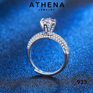 ATHENA JEWELRY คลาสสิก ต้นฉบับ มอยส์ซาไนท์ไดมอนด์ เกาหลี เครื่องประดับ Silver แท้ 925 แหวน เงิน เครื่องประดับ แฟชั่น ผู้หญิง R1088