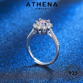 ATHENA JEWELRY ผู้หญิง เกาหลี มอยส์ซาไนท์ไดมอนด์ เครื่องประดับ แหวน แฟชั่น แท้ ต้นฉบับ เงิน Silver 925 ดอกไม้ เครื่องประดับ R1097